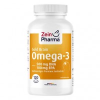 Рыбий жир для головного мозга OMEGA-3 GOLD Gehirn DHA 500mg/EPA 100mg Softgelkap 120 шт Zein Pharma